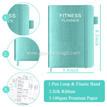 A5 Hardcover Leather Daily Health and Fitness Journal